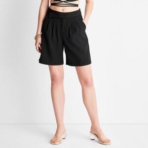 Future Collective Black Relaxed Trouser Shorts Size 10 NWOT